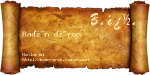 Baán Áron névjegykártya