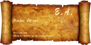 Baán Áron névjegykártya