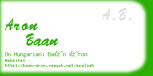 aron baan business card